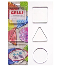 Trykplade Gelli Arts geltryk - Mini Gelplade Sæt - Cirkel, firkant, trekant